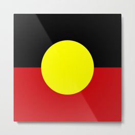 Flag of the australian Aboriginal Metal Print | Koori, Torresstrait, Bininj, Uluru, Australian, Tasmanian, Australia, Kakadu, Corroboree, Pama 