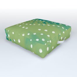 Curtain of Stars - electric green meadow flowing abstract Outdoor Floor Cushion