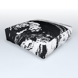 Black and White Marbling Design Outdoor Floor Cushion