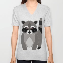 Raccoon Mischief V Neck T Shirt