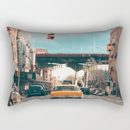 Nostalgic Downtown Brooklyn in Color Photograph Rectangular Pillow