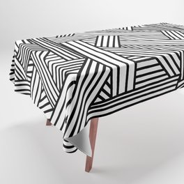 Sketchy Abstract (Black & White Pattern) Tablecloth
