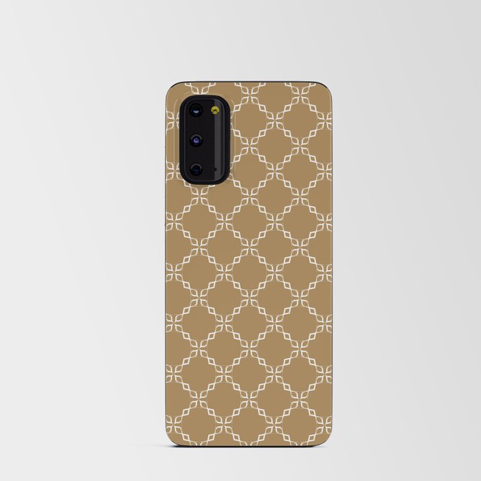 White Oriental Mosaic Pattern on Christmas Gold Brown Android Card Case