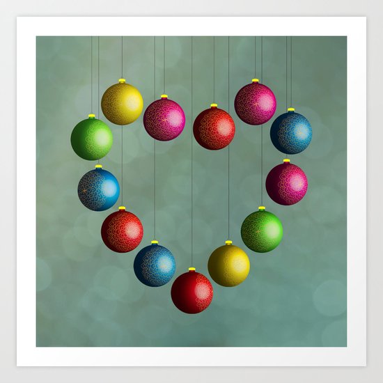 Christmas time heart Art Print