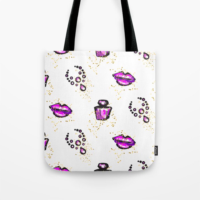 Purple lips with perfume Tote Bag