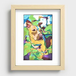 Psychedelic Dog Recessed Framed Print