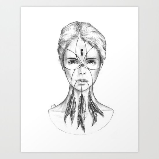 Dreamkeeper (B/W) Art Print
