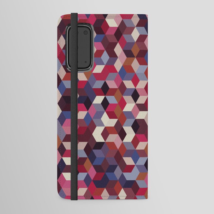 Pink, Blue, Black Colorful Hexagon Design  Android Wallet Case