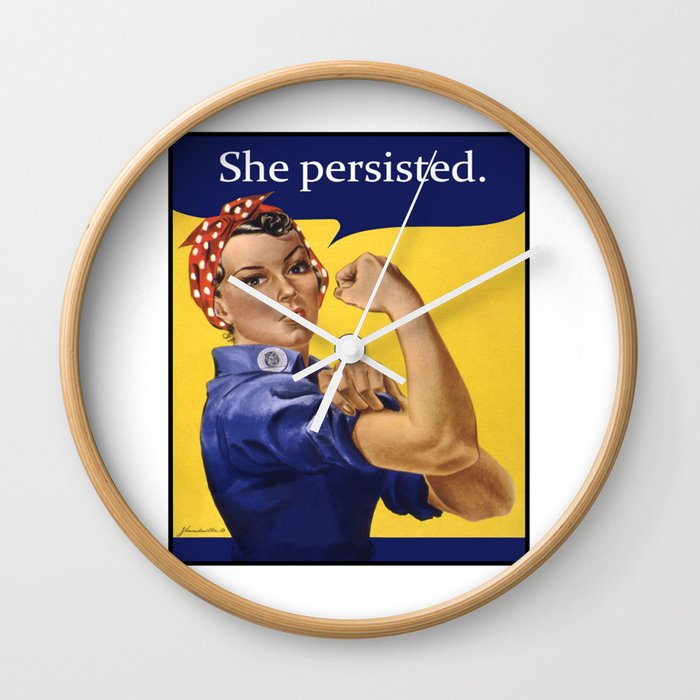 Rosie the Riveter She Persisted Wall Clock
