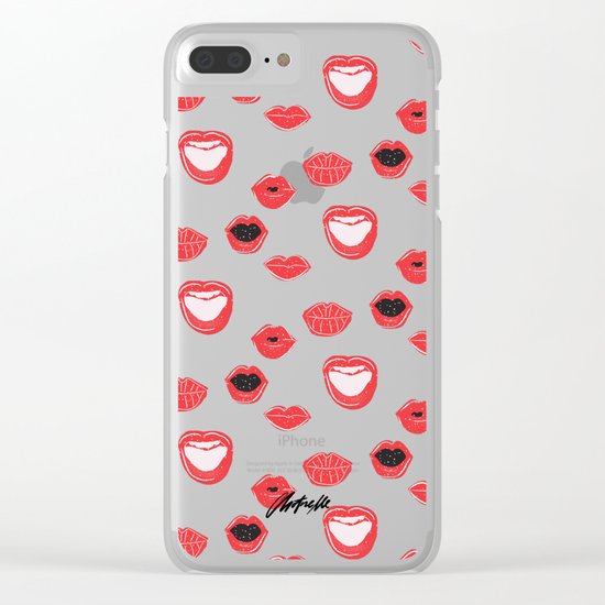 Pretty Lips Pattern Clear iPhone Case