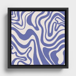Very Peri Purple Swirl on Creamy White Framed Canvas