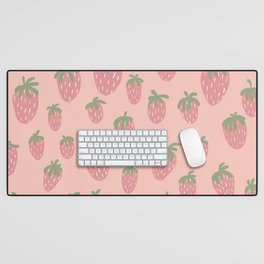 Strawberry Field (Pink) Desk Mat