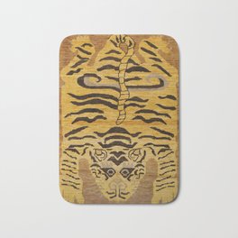 Tiger Rug I 19th Century Authentic Colorful Wild Animal Zoo Vintage Patterns Bath Mat