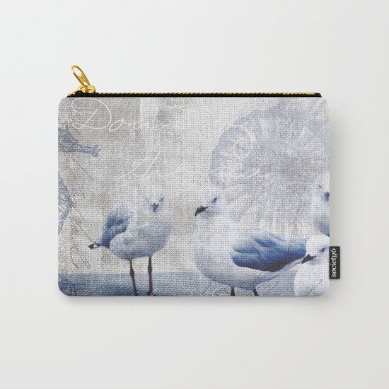 Sea gull ocean mixed media art Carry-All Pouch