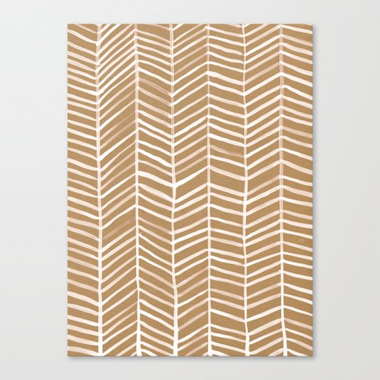 Kraft Herringbone Canvas Print