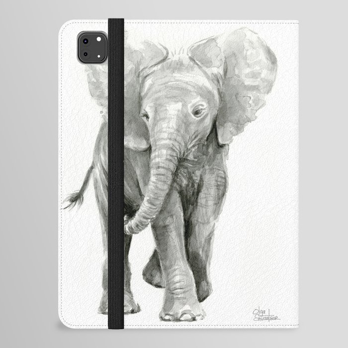 Baby Elephant Watercolor iPad Folio Case