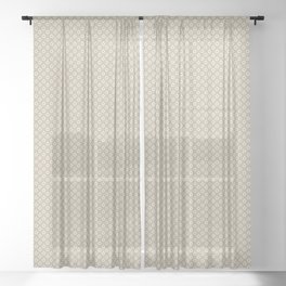 White Flowers on a Honey Background Sheer Curtain