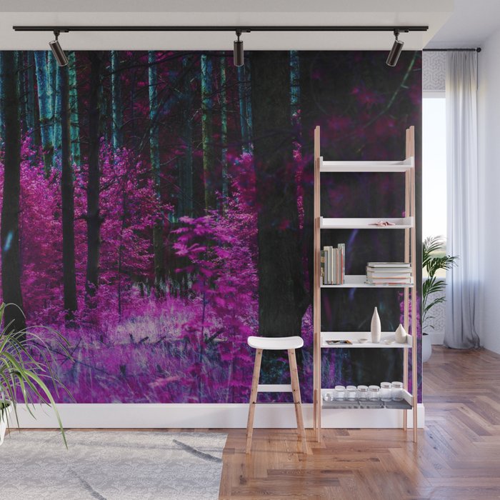 Mystical fantasy forest with purple tree leaves Wall Mural by ...