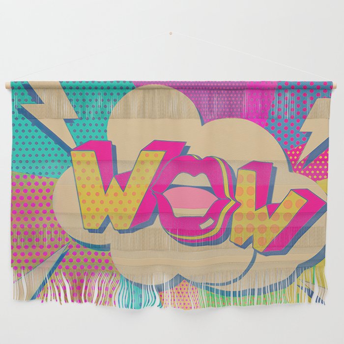 WOW New Wave 80 pink, dreams, pastel, love, cute,  Wall Hanging