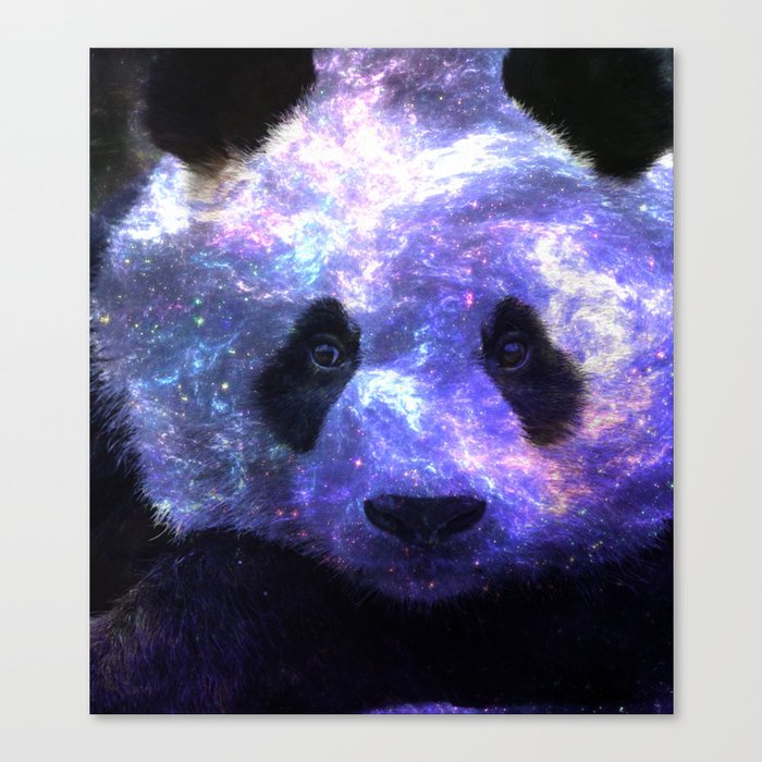 Galaxy Panda Space Colorful Canvas Print