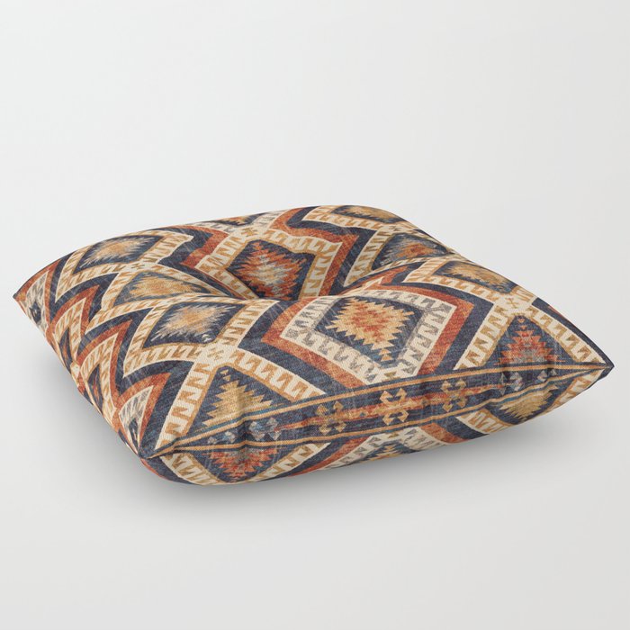 Traditional Vintage Southwestern Handmade Fabric Style Floor Pillow
