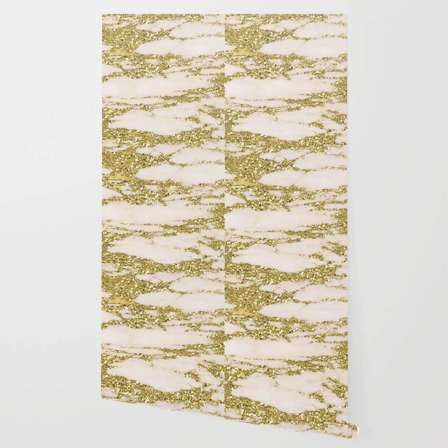 light pink and gold wallpaper
