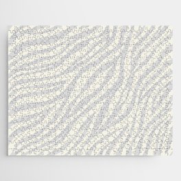 White Zebra Animal Print on Pastel Silver Grey Jigsaw Puzzle