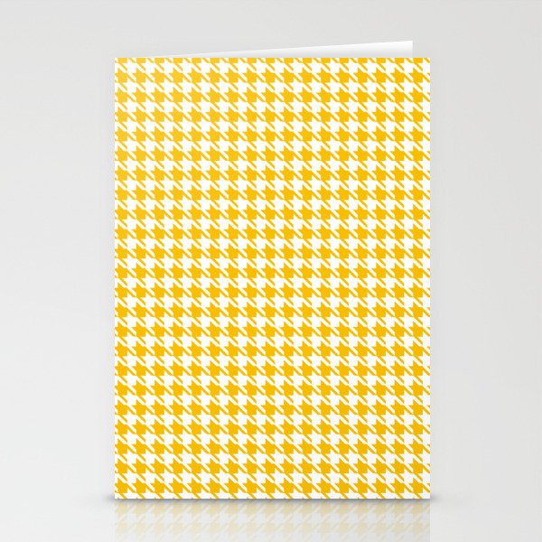 PreppyPatterns™ - Modern Houndstooth - Sunny Yellow Gold and White Stationery Cards