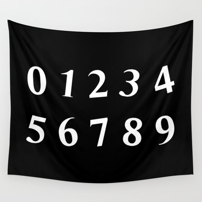 NUMBERS (WHITE & BLACK) Wall Tapestry