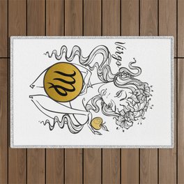 Virgo - Beautiful Girl Gold Illu Zodiac Outdoor Rug