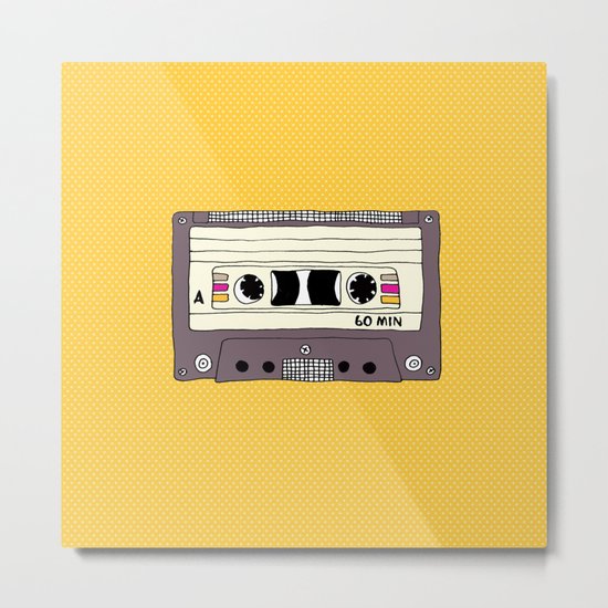 Polka dot cassette tape Metal Print