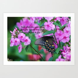 She started to fly quote Art Print
