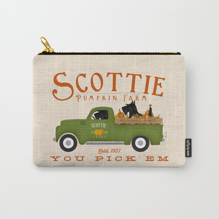 Scottie Pumpkin Farm Vintage Truck Autumn Scottish Terrier Dog Carry-All Pouch