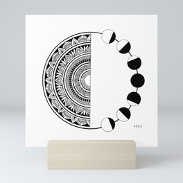 Moon Phase Mandala Mini Art Print