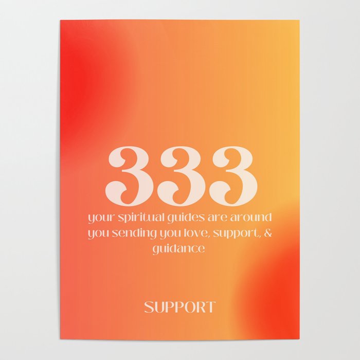 Gradient Angel Numbers: 333 Support Poster
