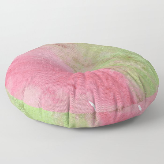Abstract pink green watercolor ombre brushstrokes Floor Pillow