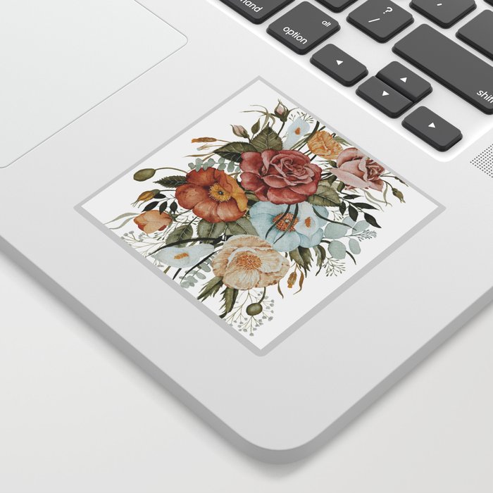 Roses and Poppies Sticker