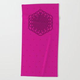 Pink Yoga Mat w/ Sacred geometry design Beach Towel