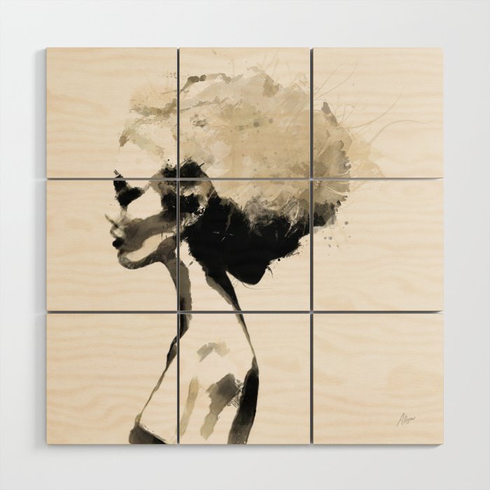 Serene - Digital fashion illustration / painting Wood Wall Art