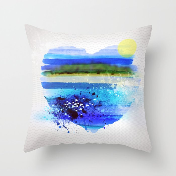 Sea in my heart Throw Pillow