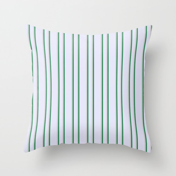 Lavender, Light Gray & Sea Green Colored Pattern of Stripes Throw Pillow