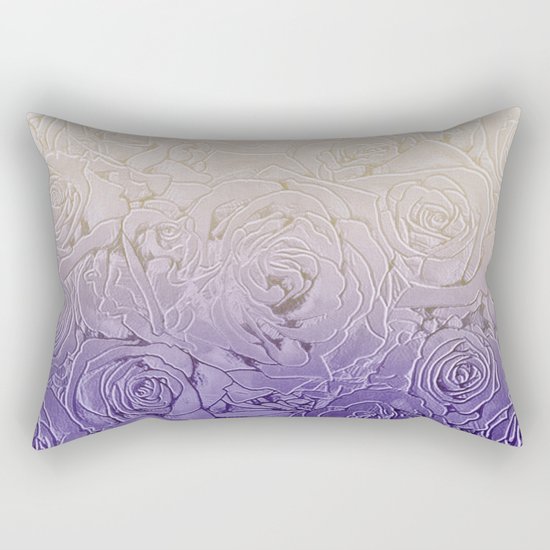 cream roses with purple shade Rectangular Pillow