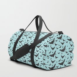 Teal Glitter Bats Pattern Duffle Bag
