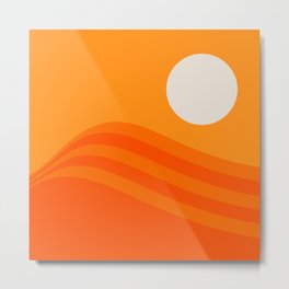 Swell - Orange Crush Metal Print | Oceansunrise, 70Ssun, Curated, Abstractlandscape, Seventiessunset, 70S, Mountainsunset, Sunset, Sunrise, Midcenturymodern 