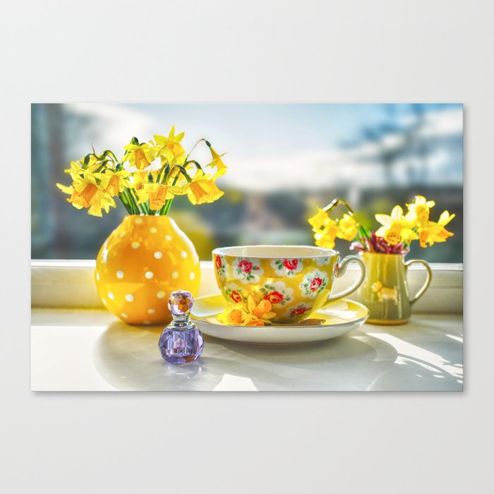 Sunny Springtime Windowsill  Canvas Print