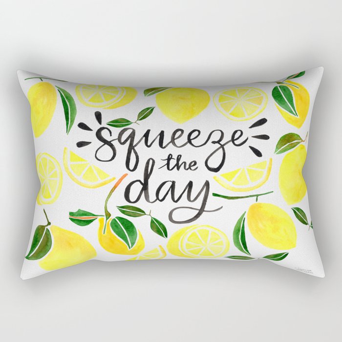 Squeeze the Day (Lemons) Rectangular Pillow