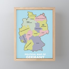 Political map of Germany Framed Mini Art Print