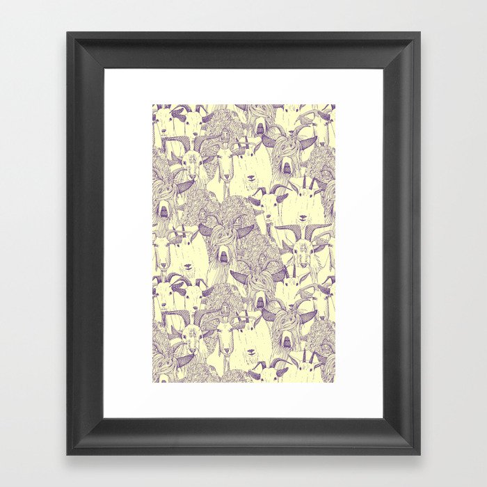 just goats purple cream Framed Art Print