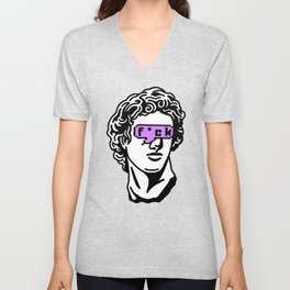 Caesar's Disappointment on Purple Background V Neck T Shirt