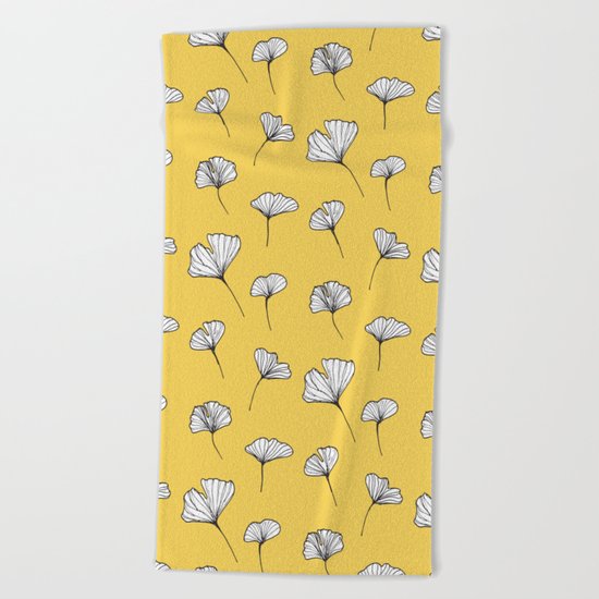 Ginkgo Biloba Leaves Pattern #society6 #decor #buyart Beach Towel